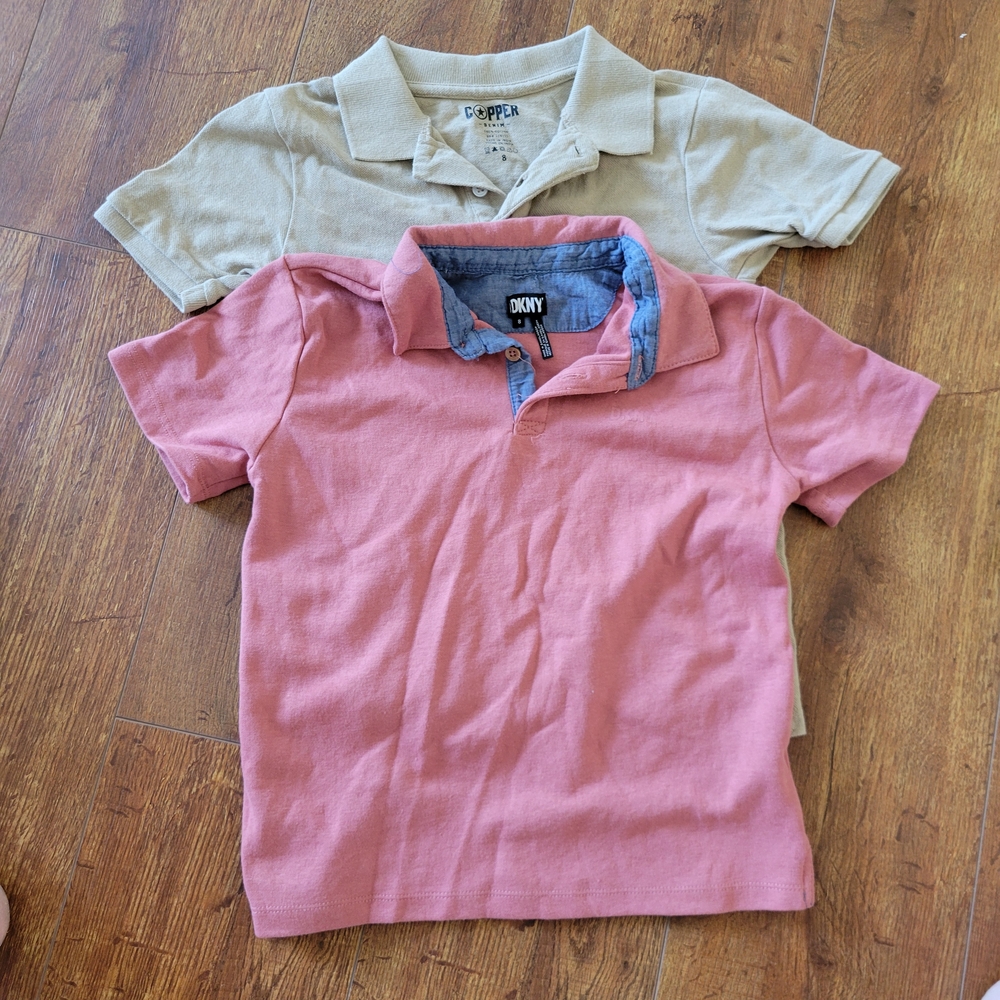 DKNY Rose and Beige Kids Polo Set